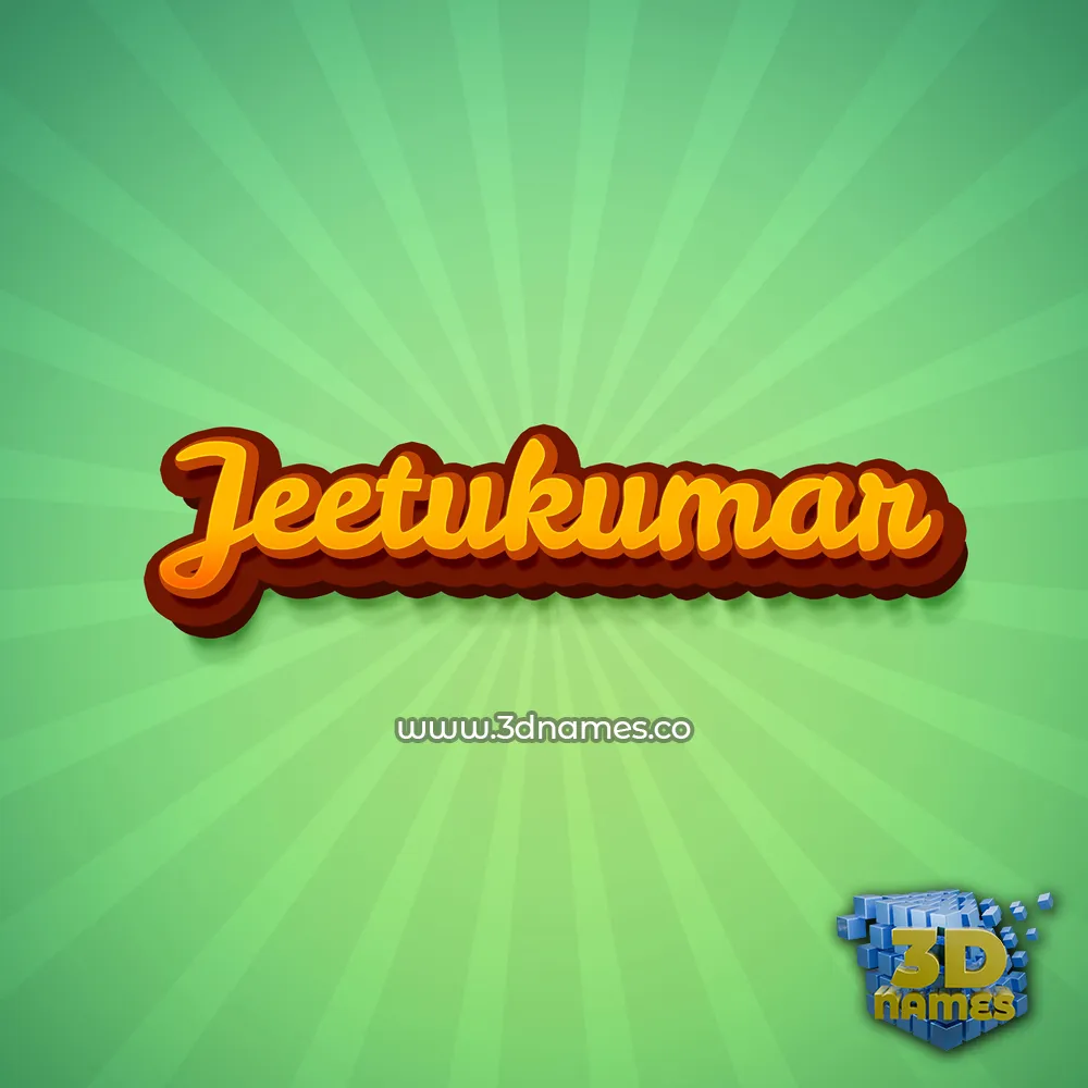 jeetukumar in Green Rays style - 3D name wallpaper