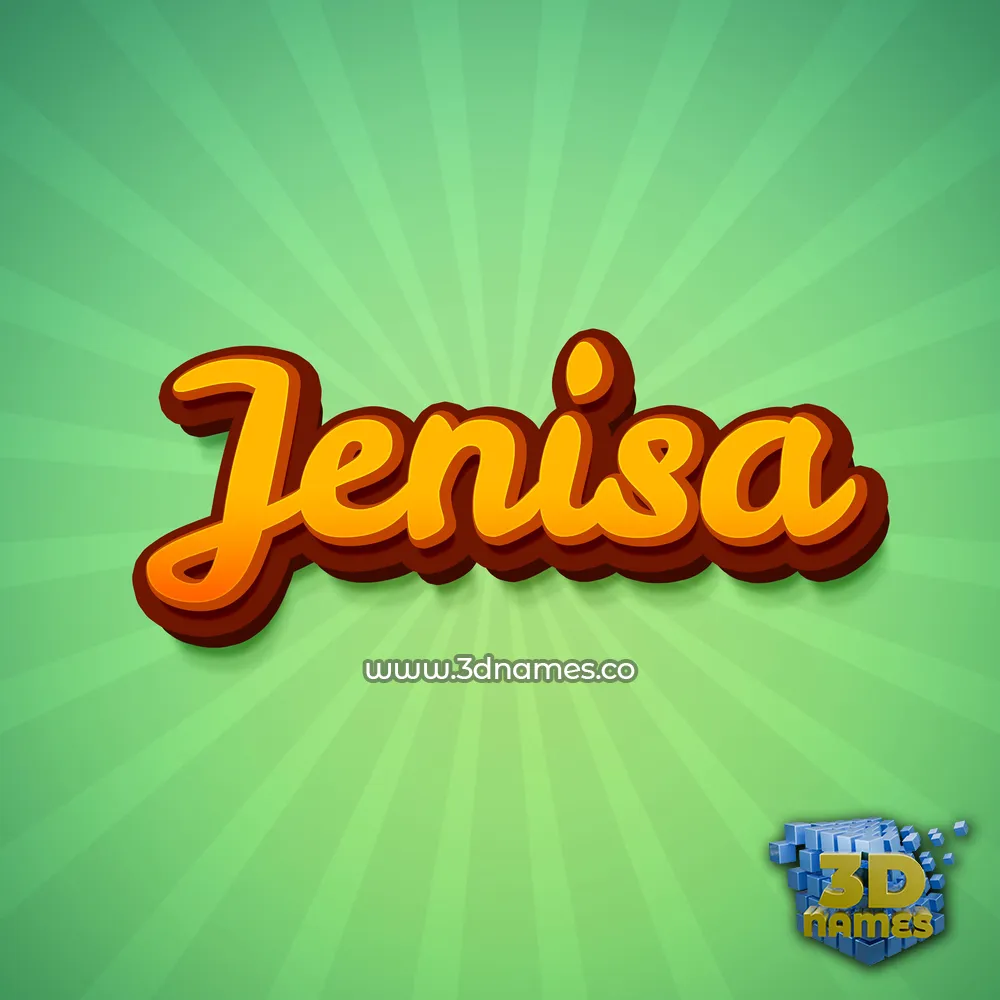 jenisa in Green Rays style - 3D name wallpaper