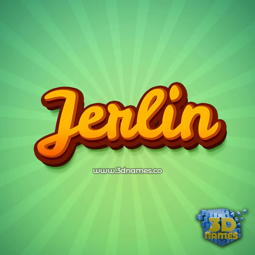 jerlin in Green Rays style - 3D name wallpaper