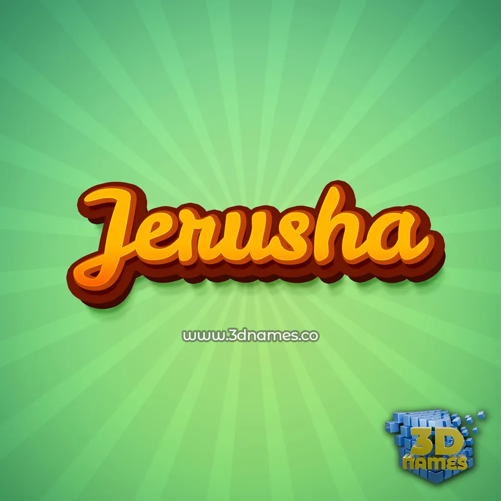 jerusha in Green Rays style - 3D name wallpaper