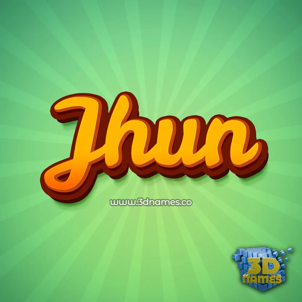 jhun in Green Rays style - 3D name wallpaper