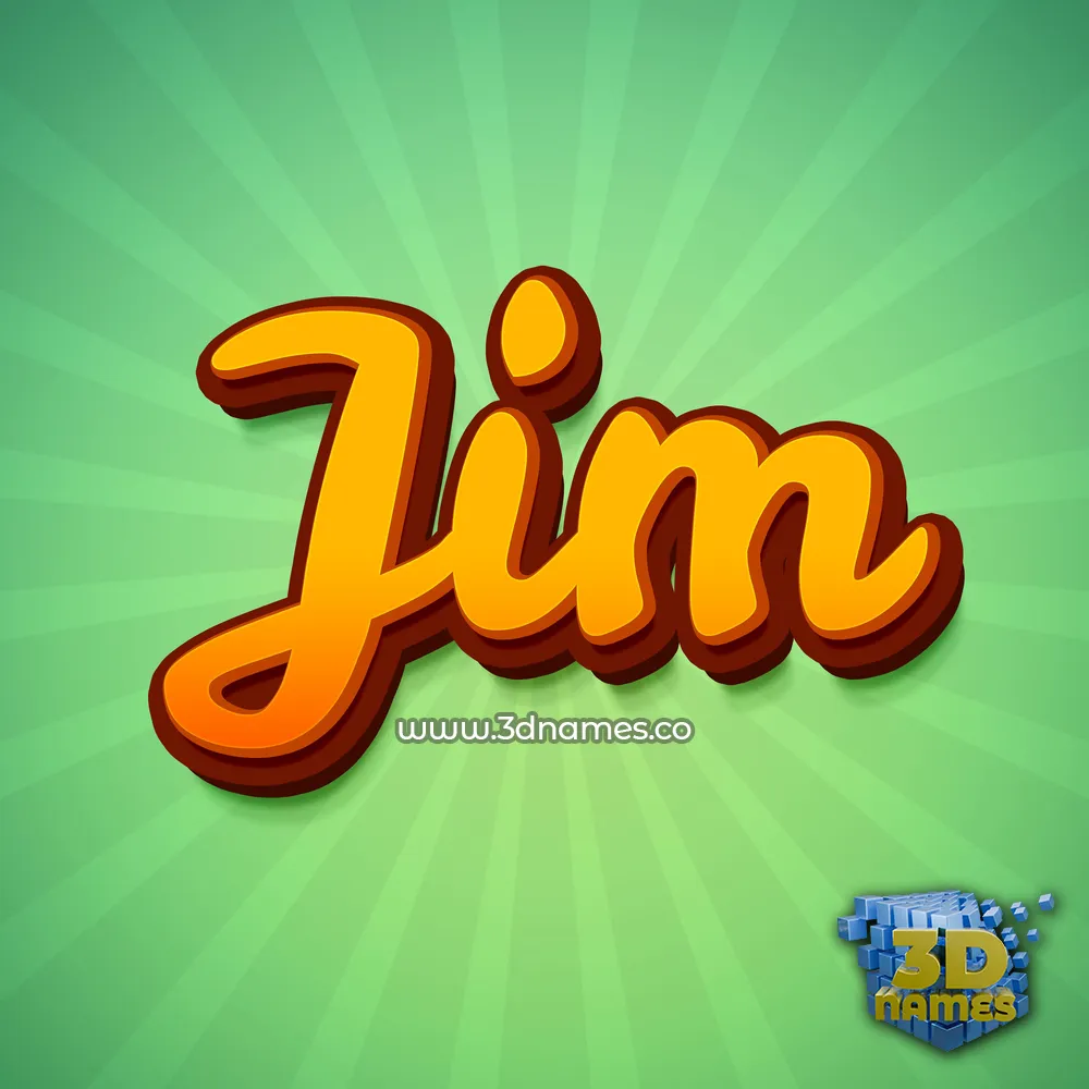 jim in Green Rays style - 3D name wallpaper