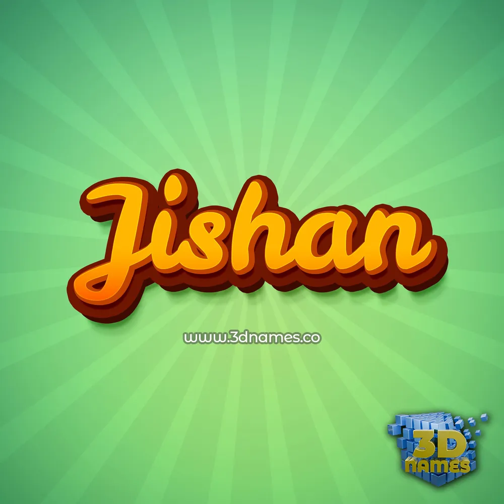 jishan in Green Rays style - 3D name wallpaper