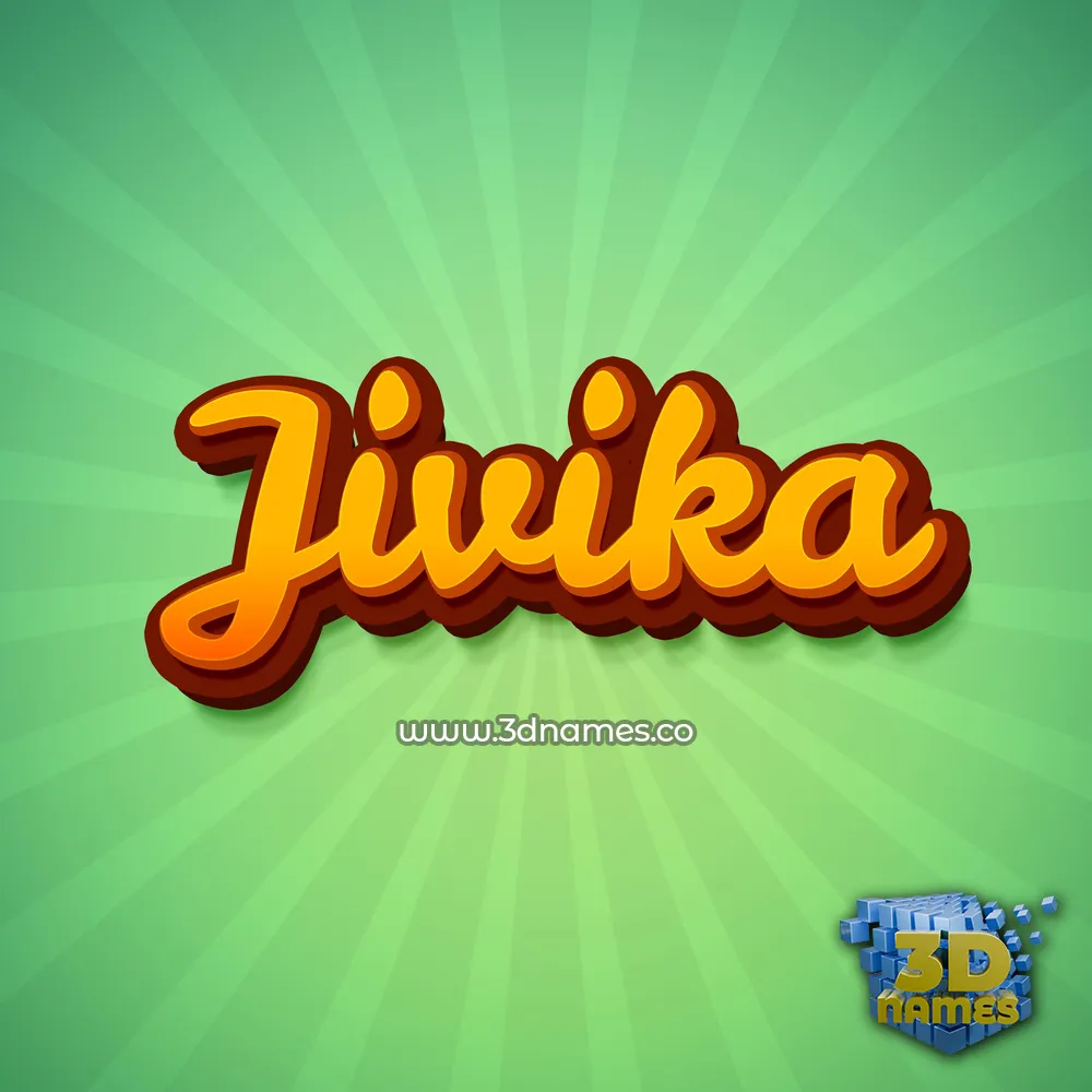 jivika in Green Rays style - 3D name wallpaper