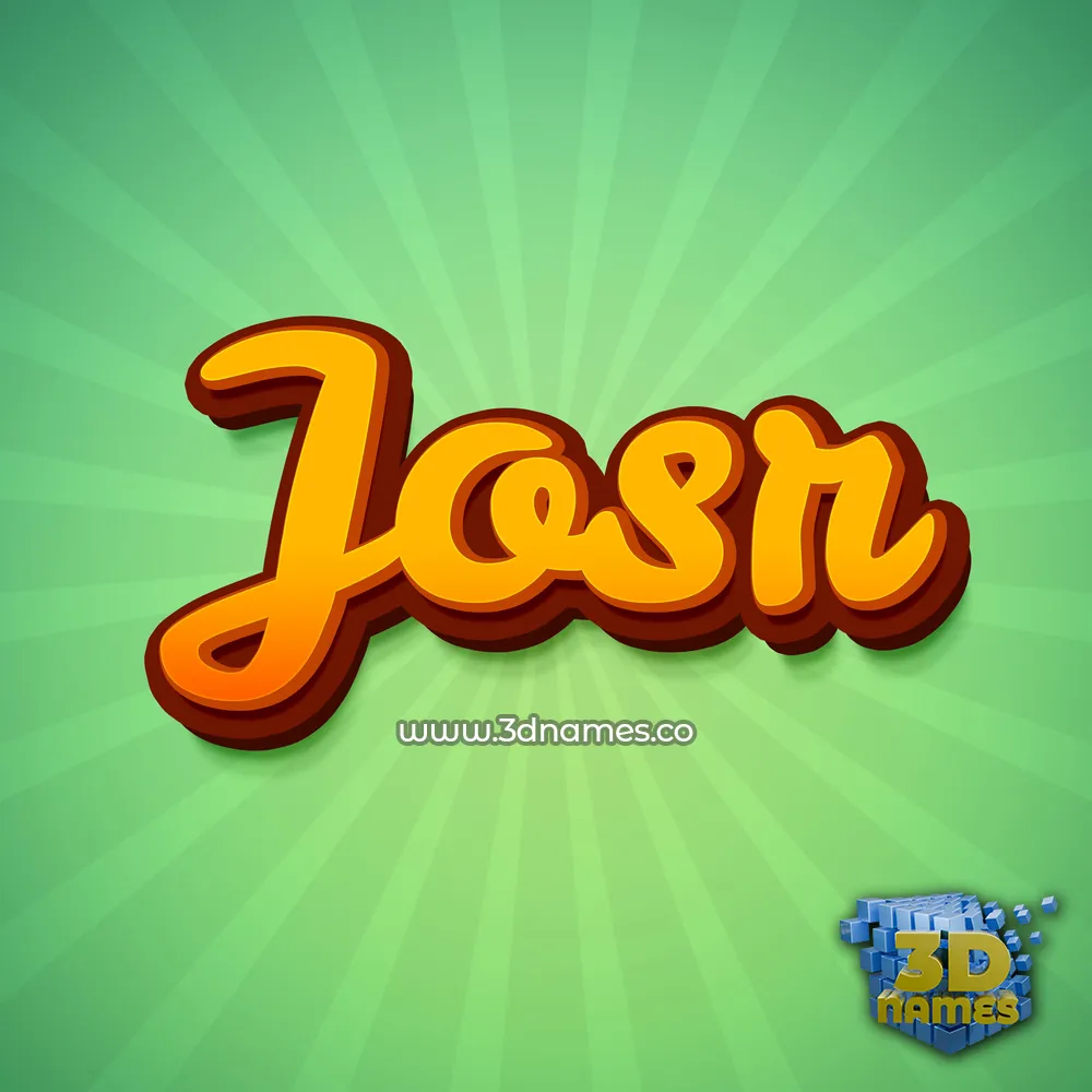 josr in Green Rays style - 3D name wallpaper