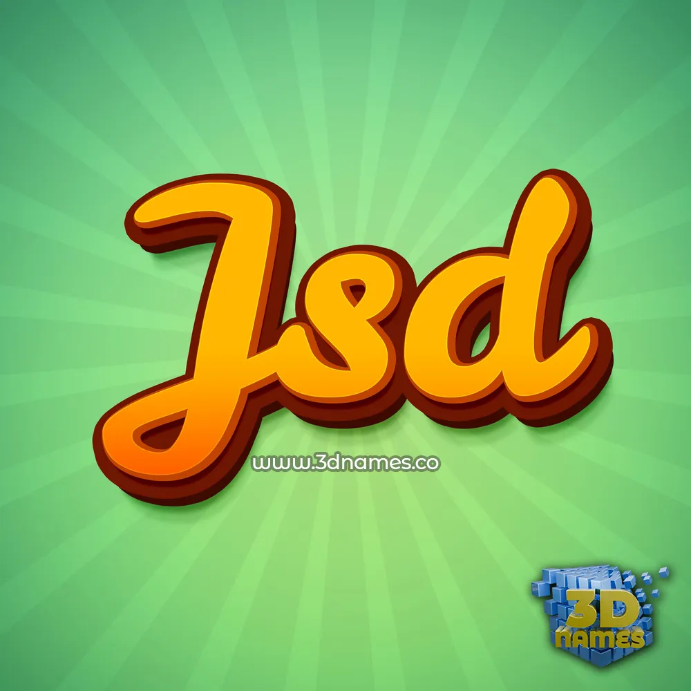 jsd in Green Rays style - 3D name wallpaper