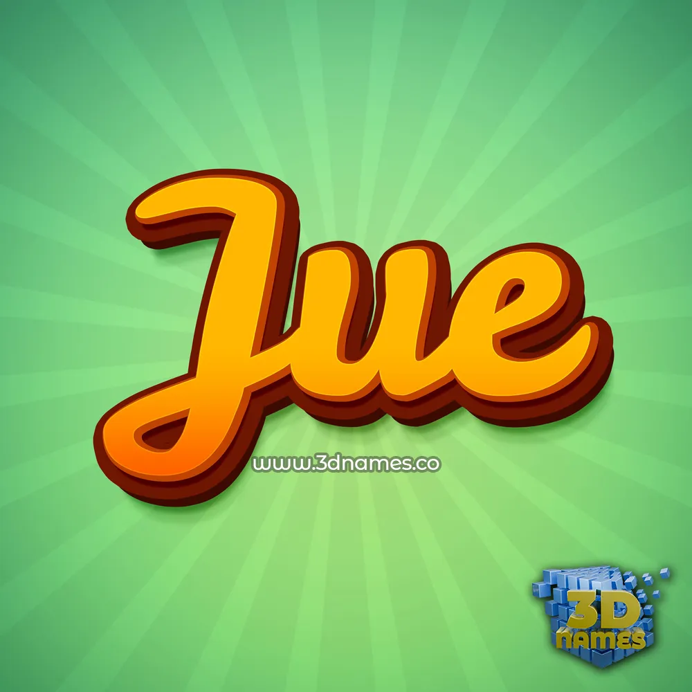 jue in Green Rays style - 3D name wallpaper