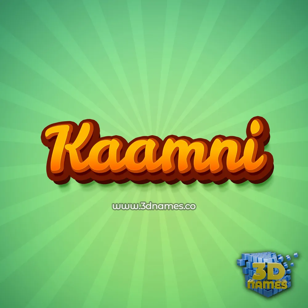 kaamni in Green Rays style - 3D name wallpaper
