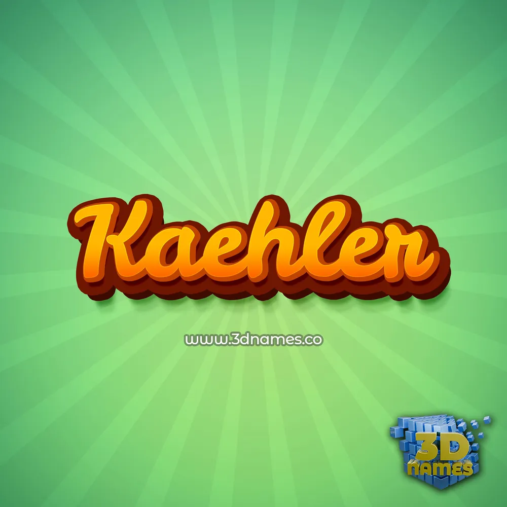 kaehler in Green Rays style - 3D name wallpaper