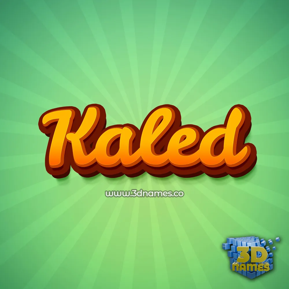 kaled in Green Rays style - 3D name wallpaper