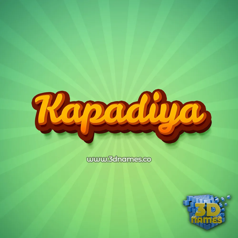 kapadiya in Green Rays style - 3D name wallpaper