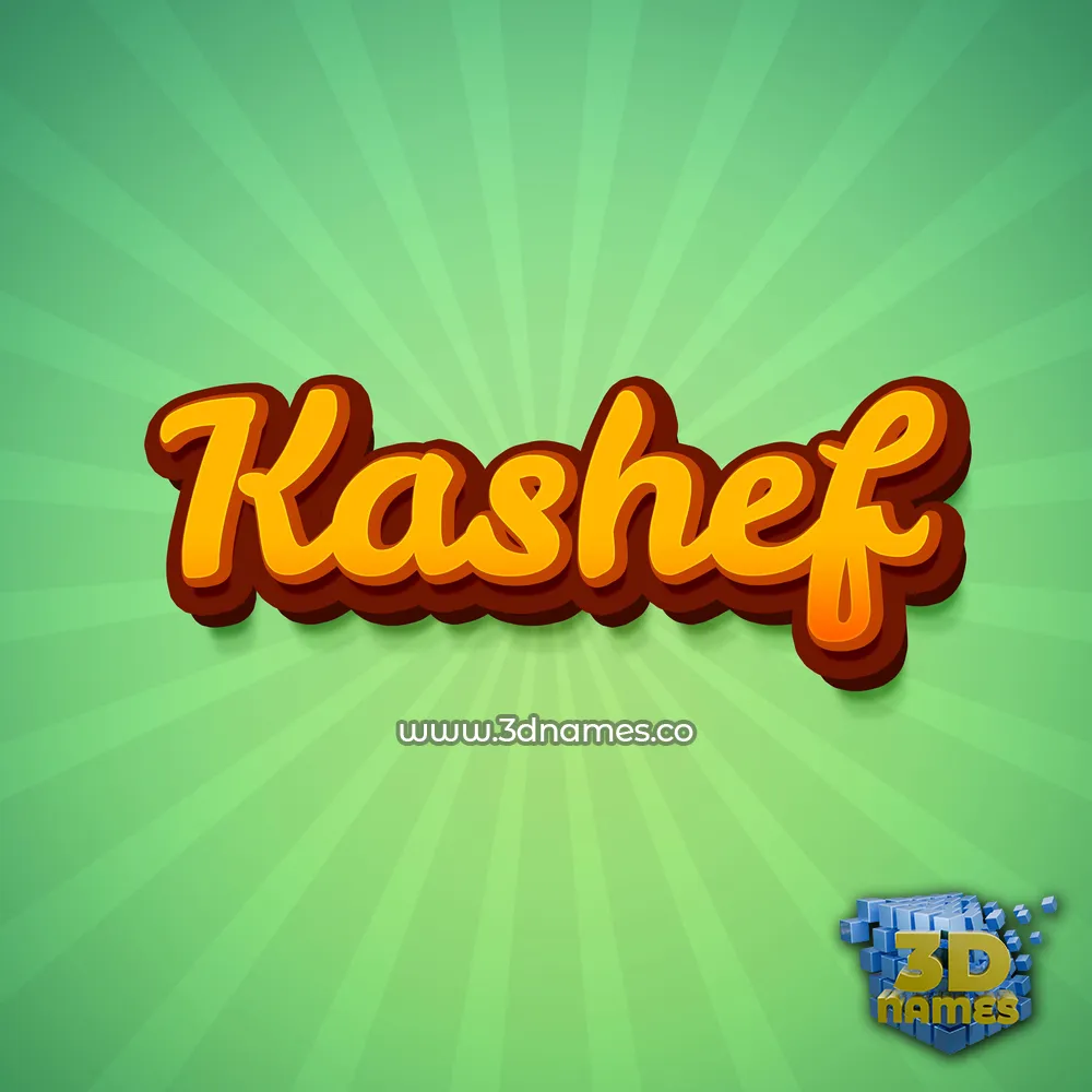 kashef in Green Rays style - 3D name wallpaper