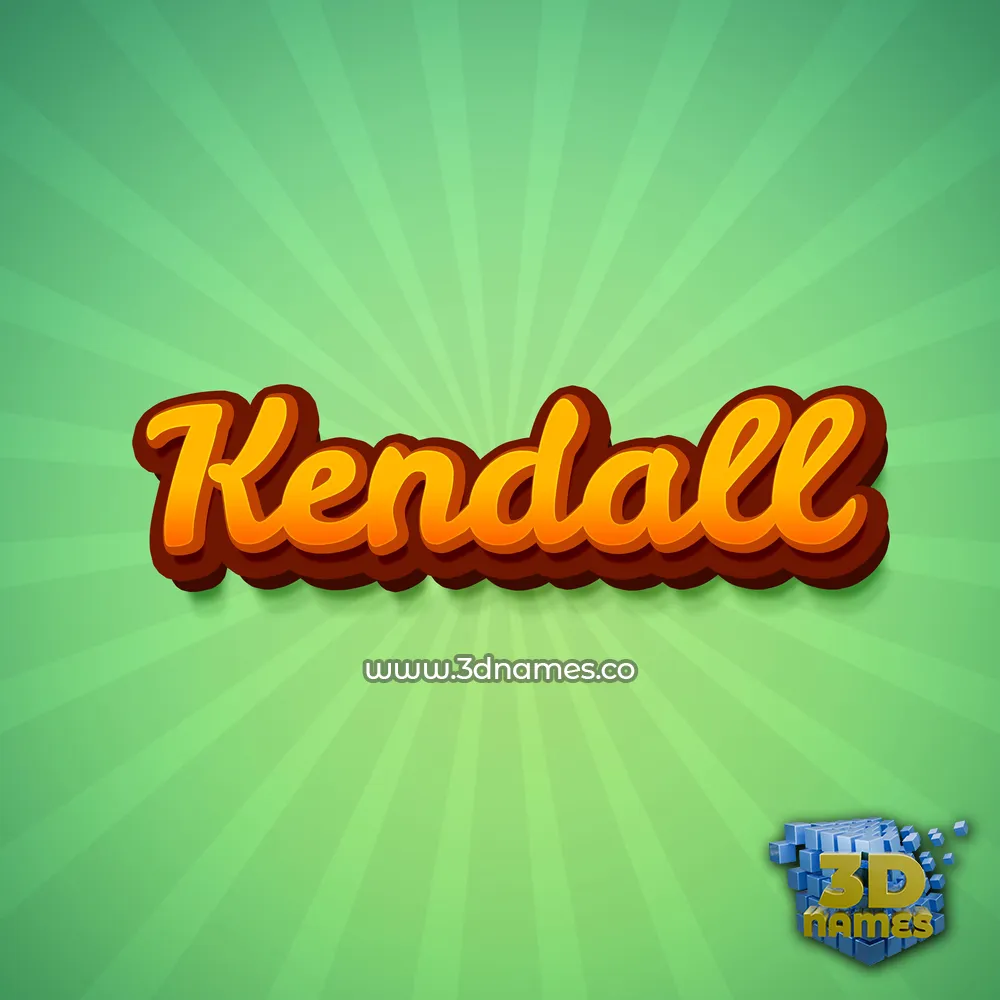 kendall in Green Rays style - 3D name wallpaper