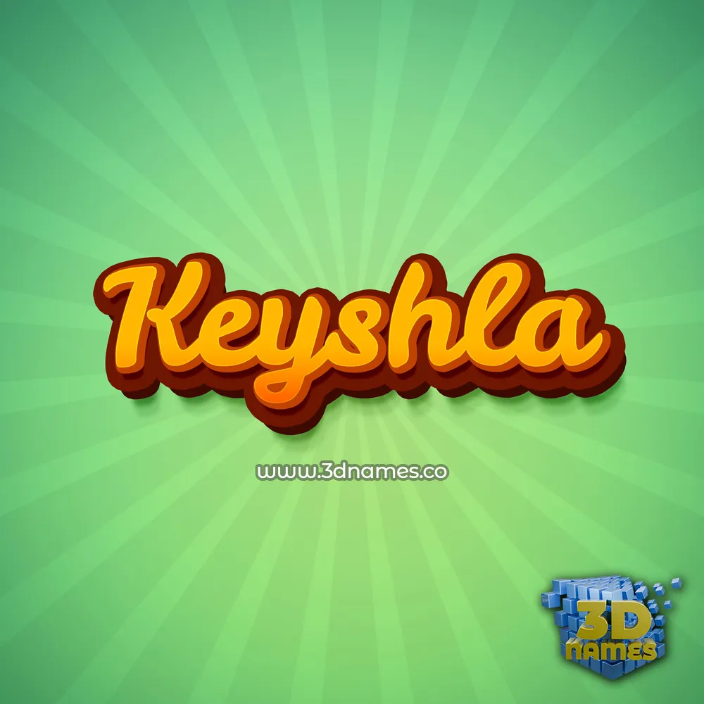 keyshla in Green Rays style - 3D name wallpaper