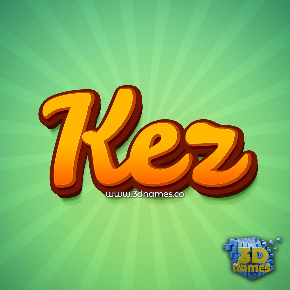 kez in Green Rays style - 3D name wallpaper