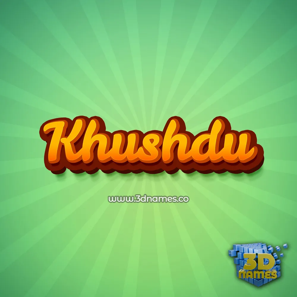 khushdu in Green Rays style - 3D name wallpaper