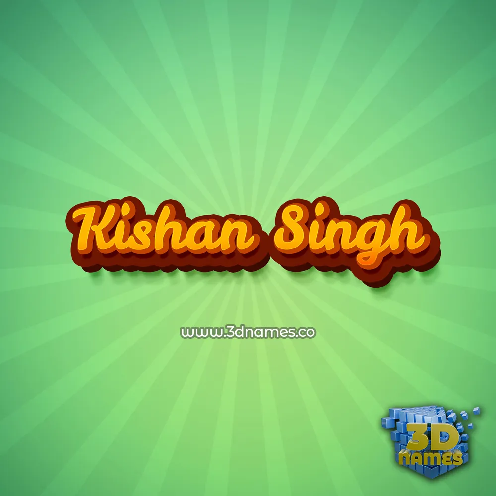 kishan singh in Green Rays style - 3D name wallpaper
