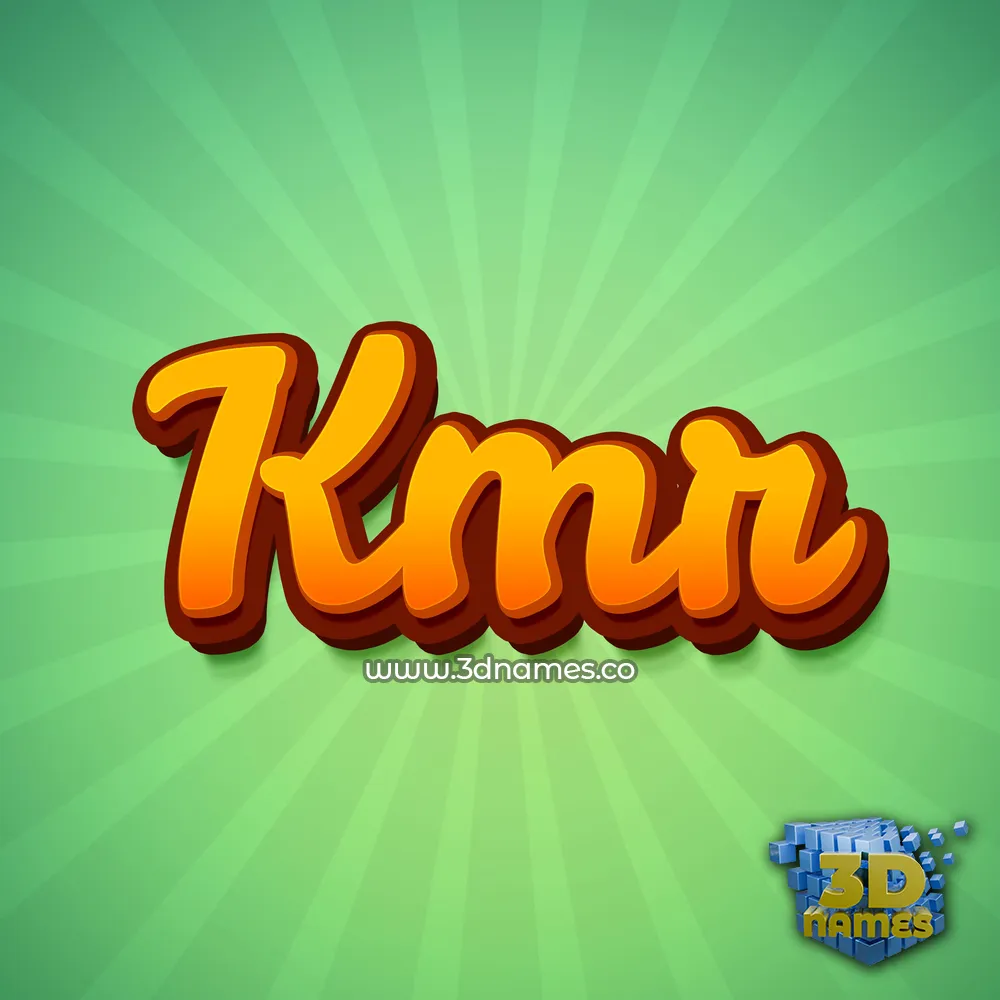 kmr in Green Rays style - 3D name wallpaper