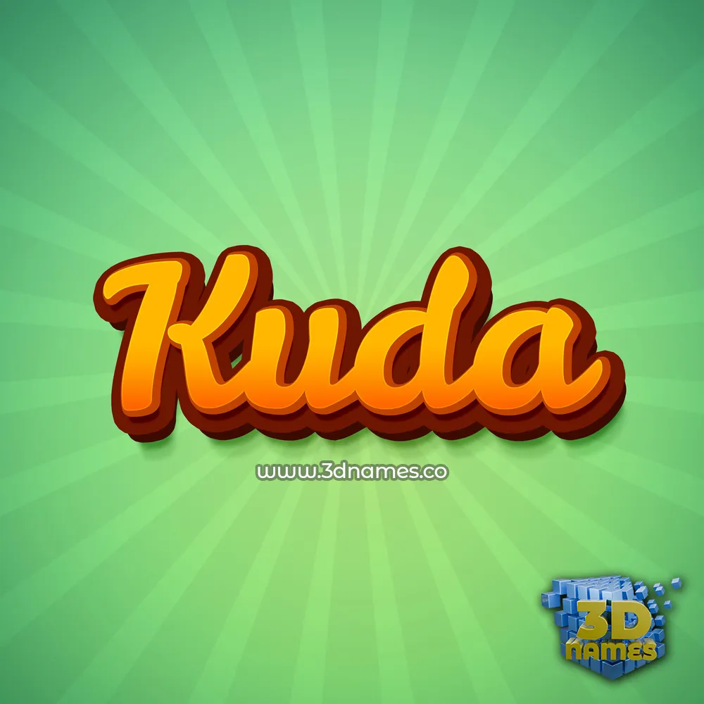 kuda in Green Rays style - 3D name wallpaper