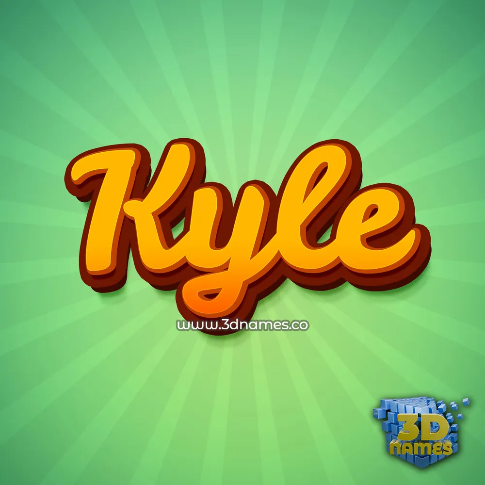 kyle in Green Rays style - 3D name wallpaper