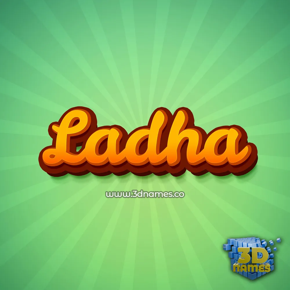 ladha in Green Rays style - 3D name wallpaper
