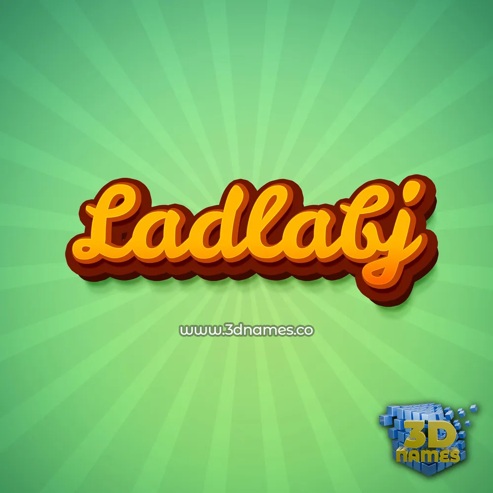ladlabj in Green Rays style - 3D name wallpaper