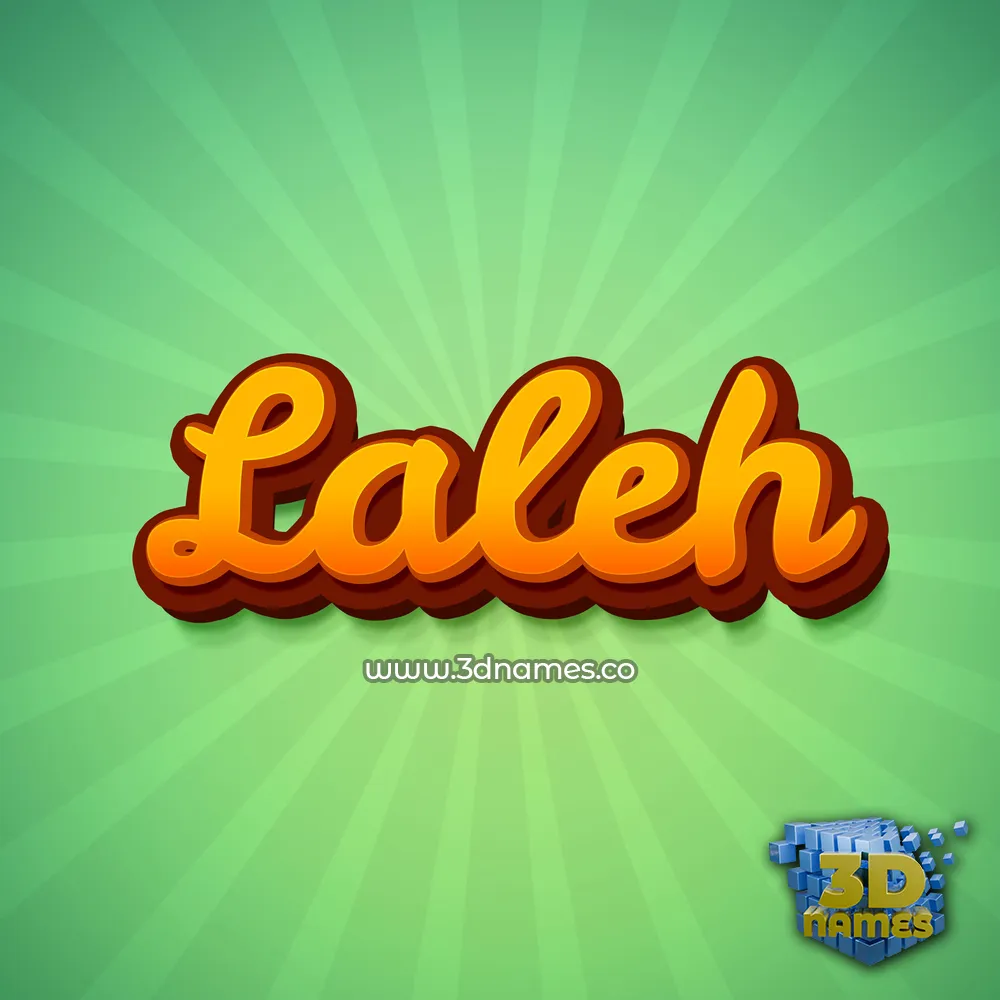 laleh in Green Rays style - 3D name wallpaper