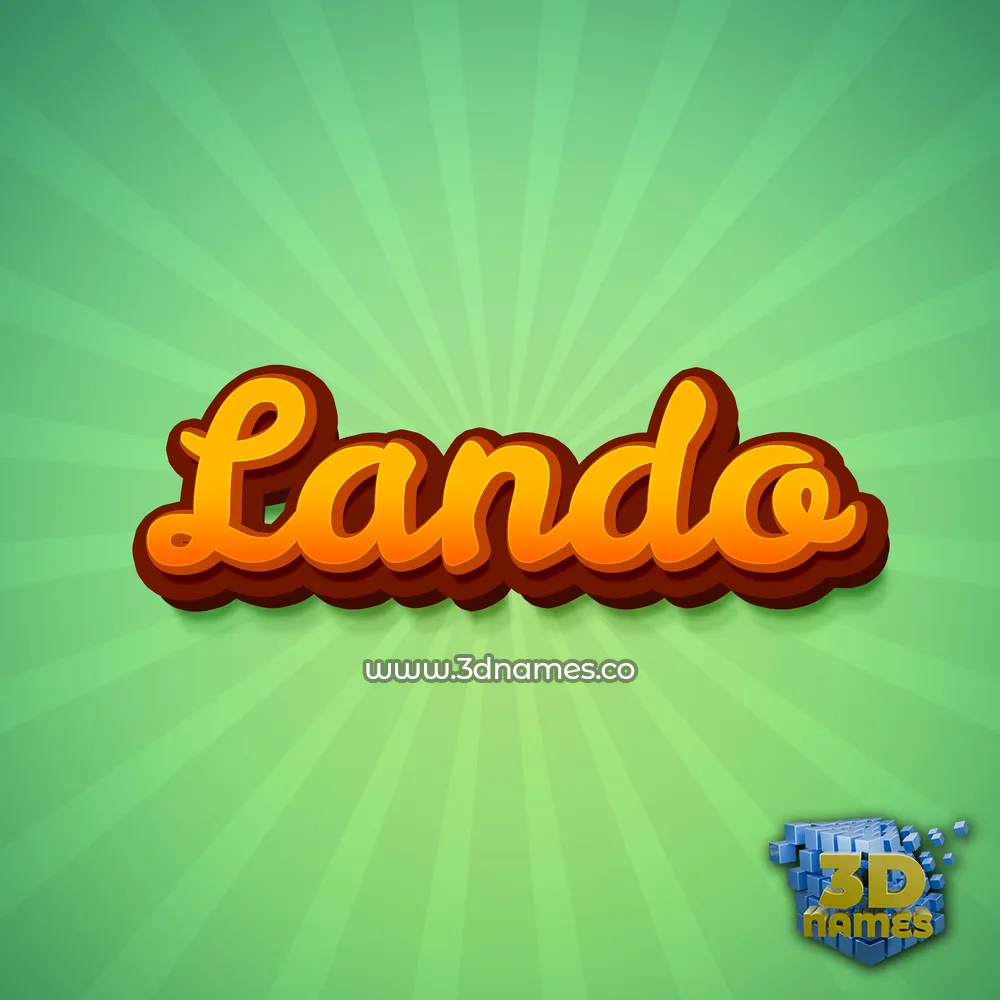 lando in Green Rays style - 3D name wallpaper