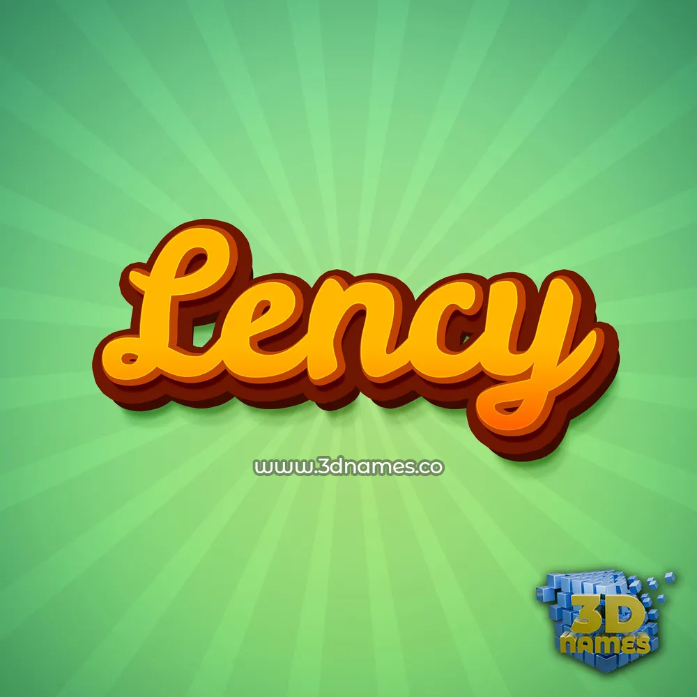 lency in Green Rays style - 3D name wallpaper lency in Green Rays style - 3D name wallpaper