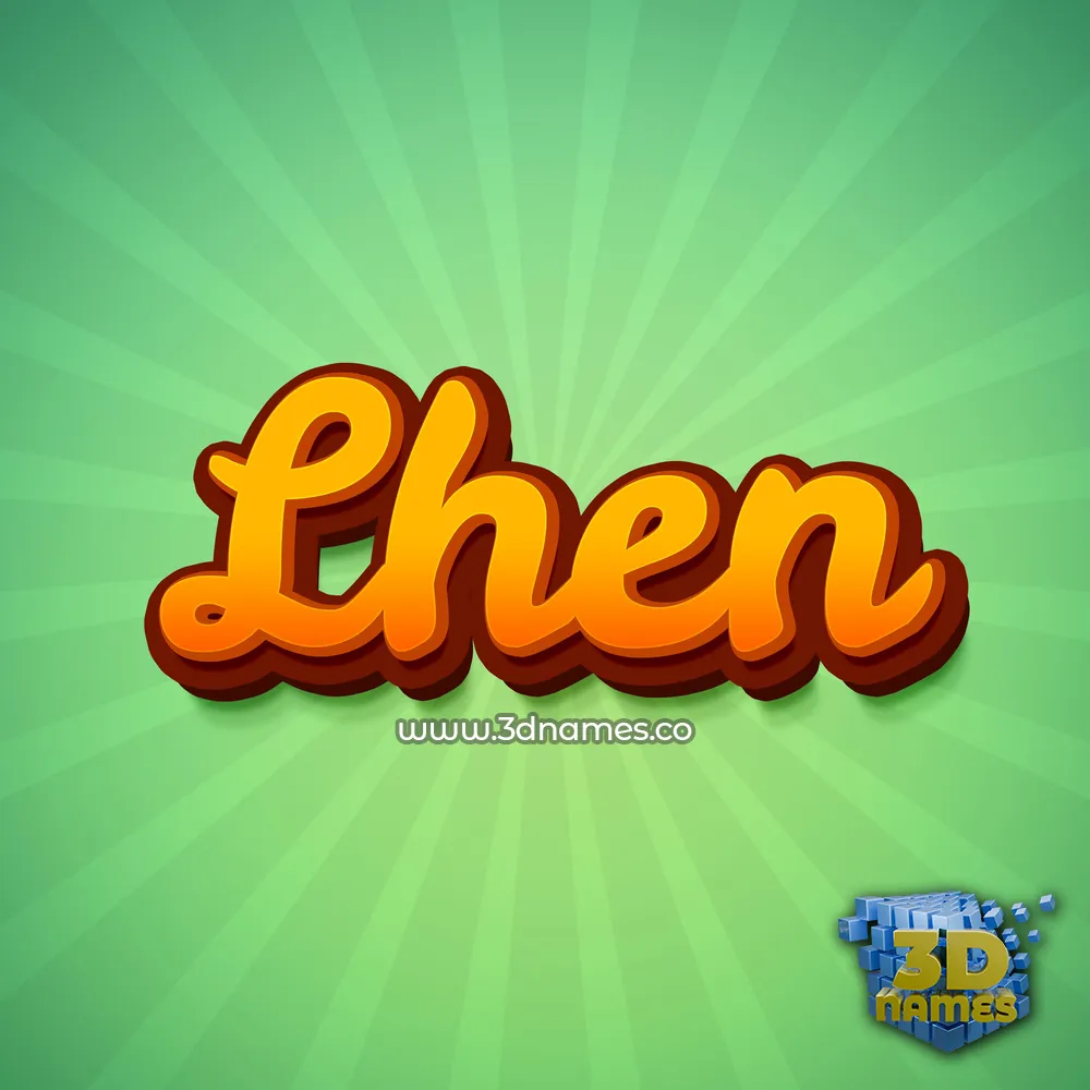 lhen in Green Rays style - 3D name wallpaper