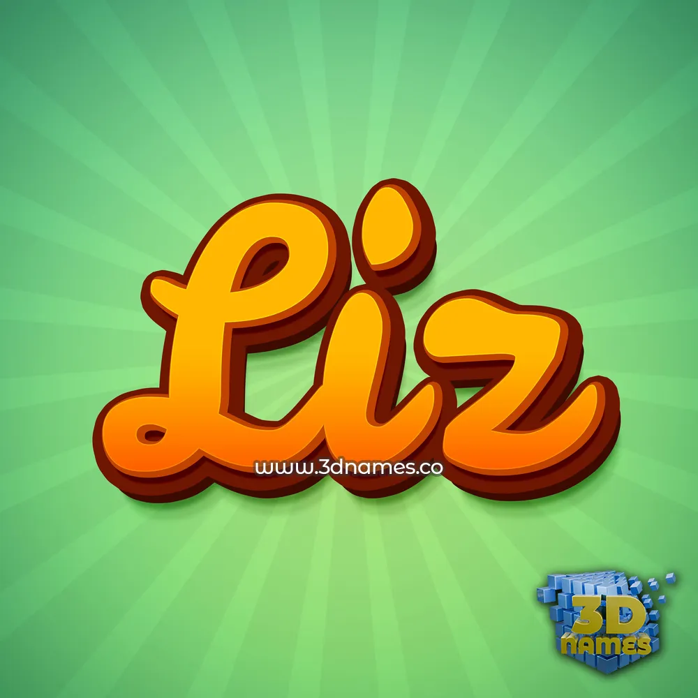 liz in Green Rays style - 3D name wallpaper