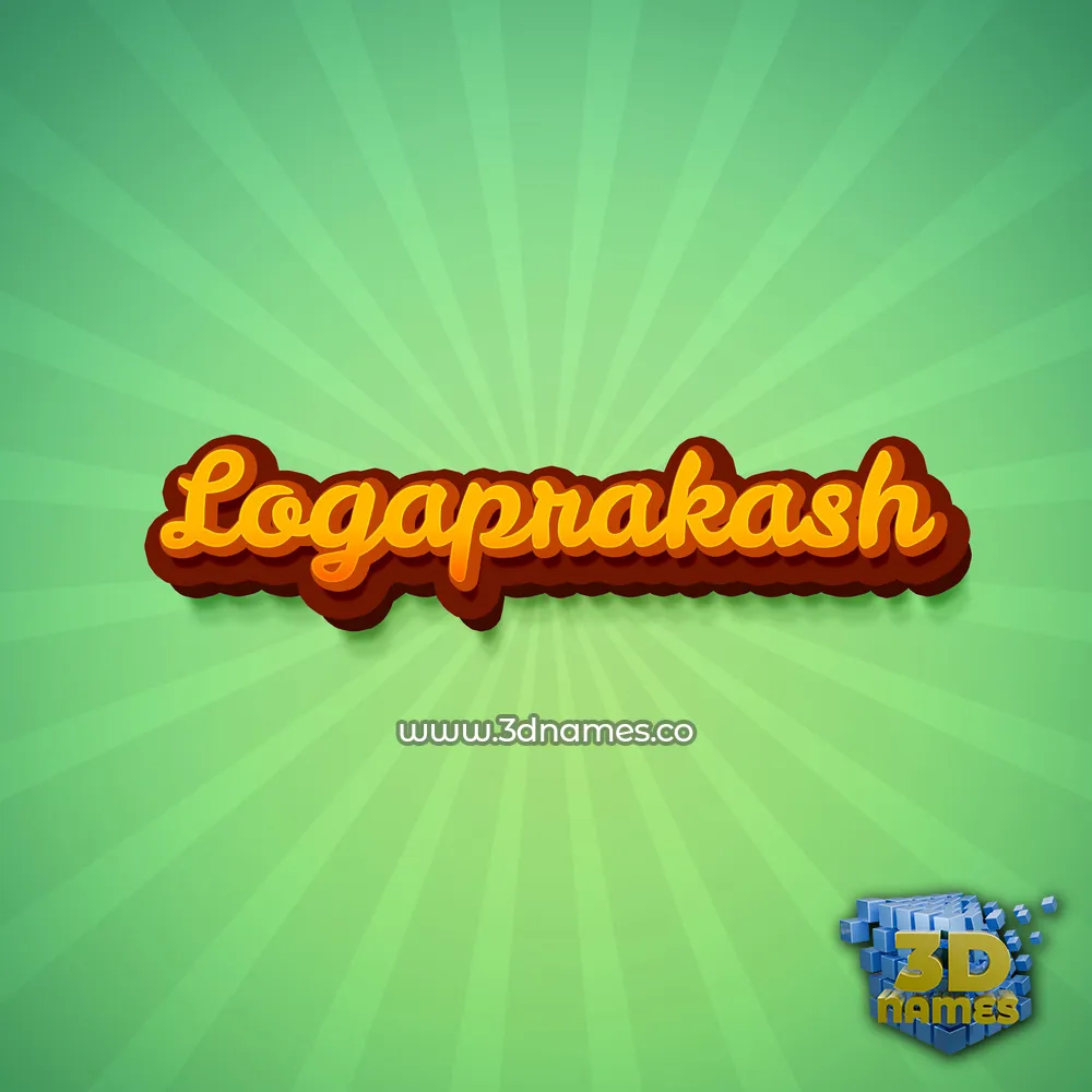 logaprakash in Green Rays style - 3D name wallpaper