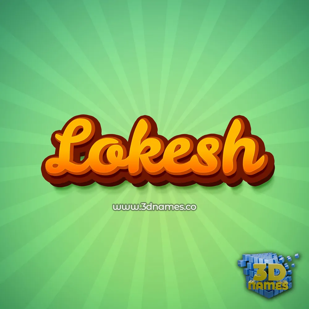 lokesh in Green Rays style - 3D name wallpaper