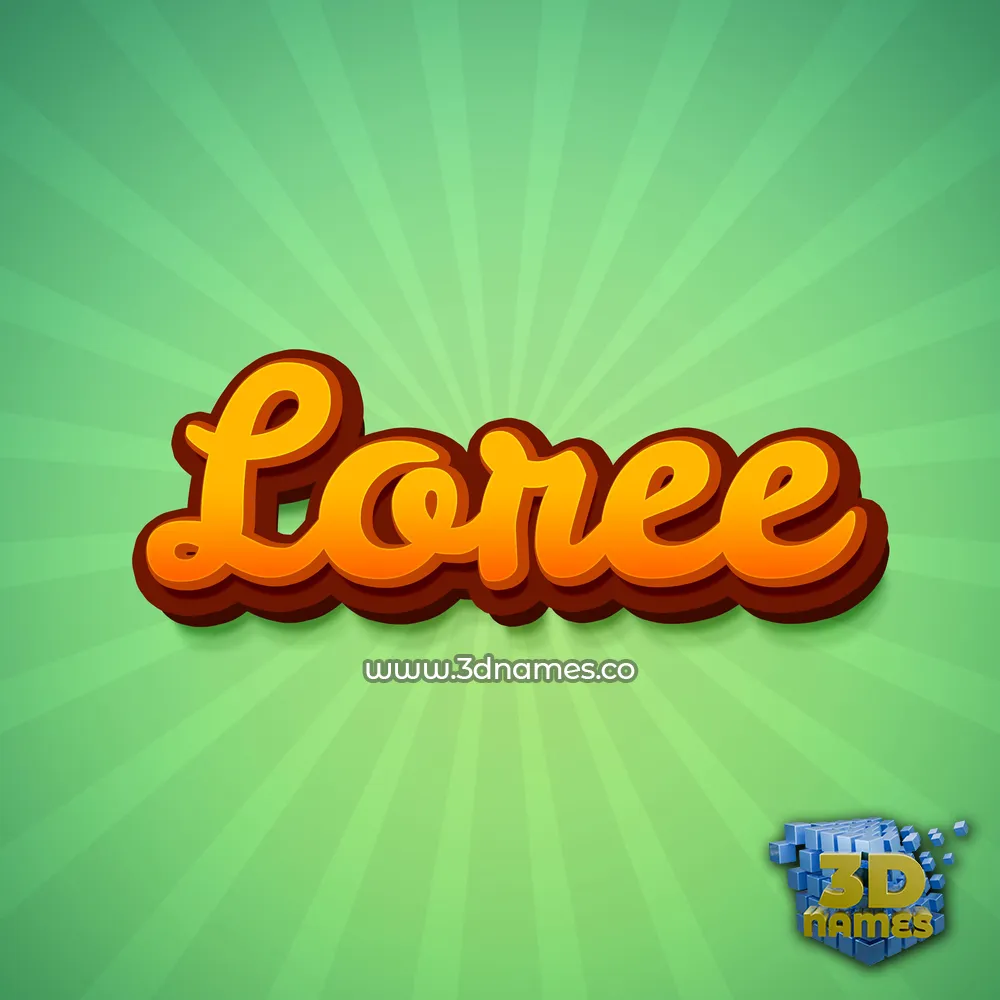 loree in Green Rays style - 3D name wallpaper