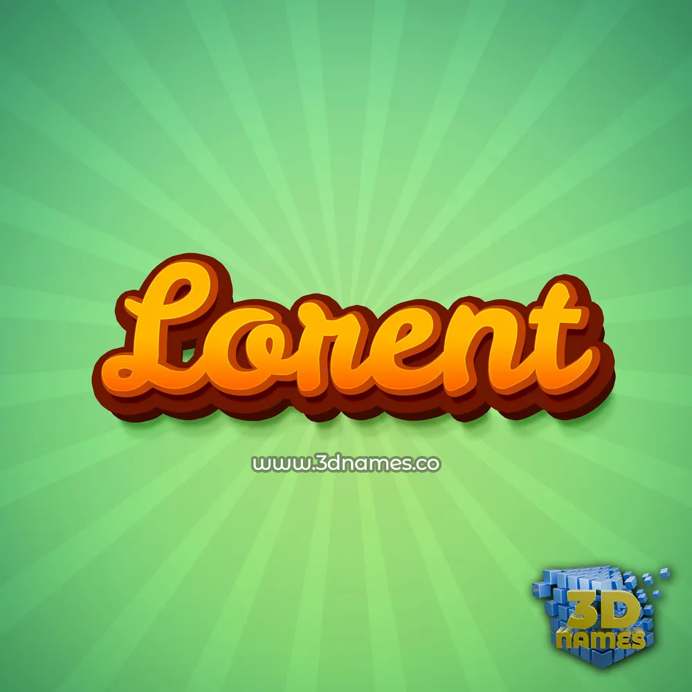 lorent in Green Rays style - 3D name wallpaper