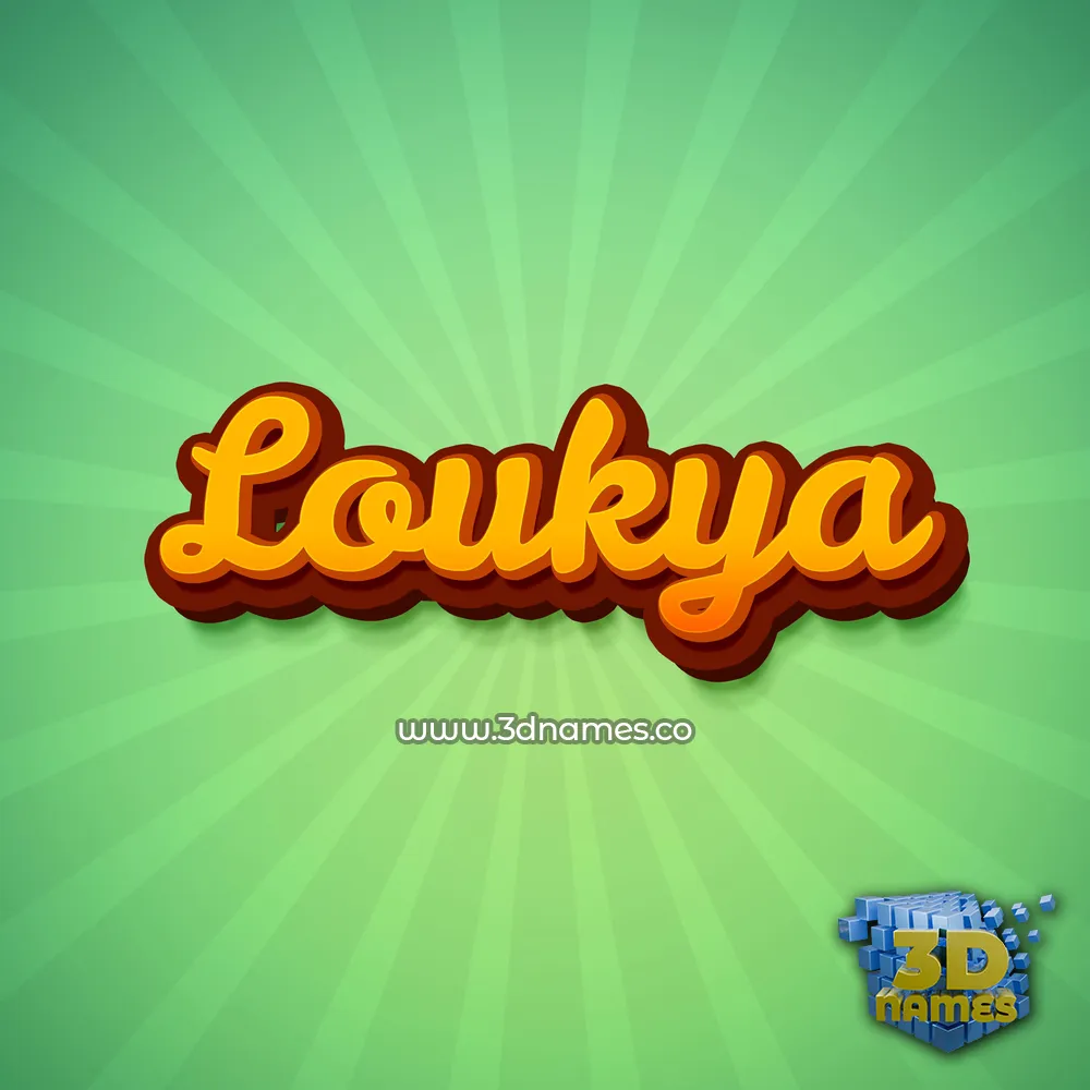 loukya in Green Rays style - 3D name wallpaper