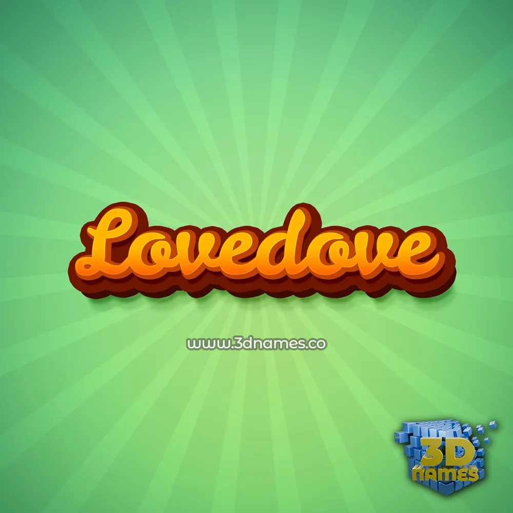 lovedove in Green Rays style - 3D name wallpaper lovedove in Green Rays style - 3D name wallpaper