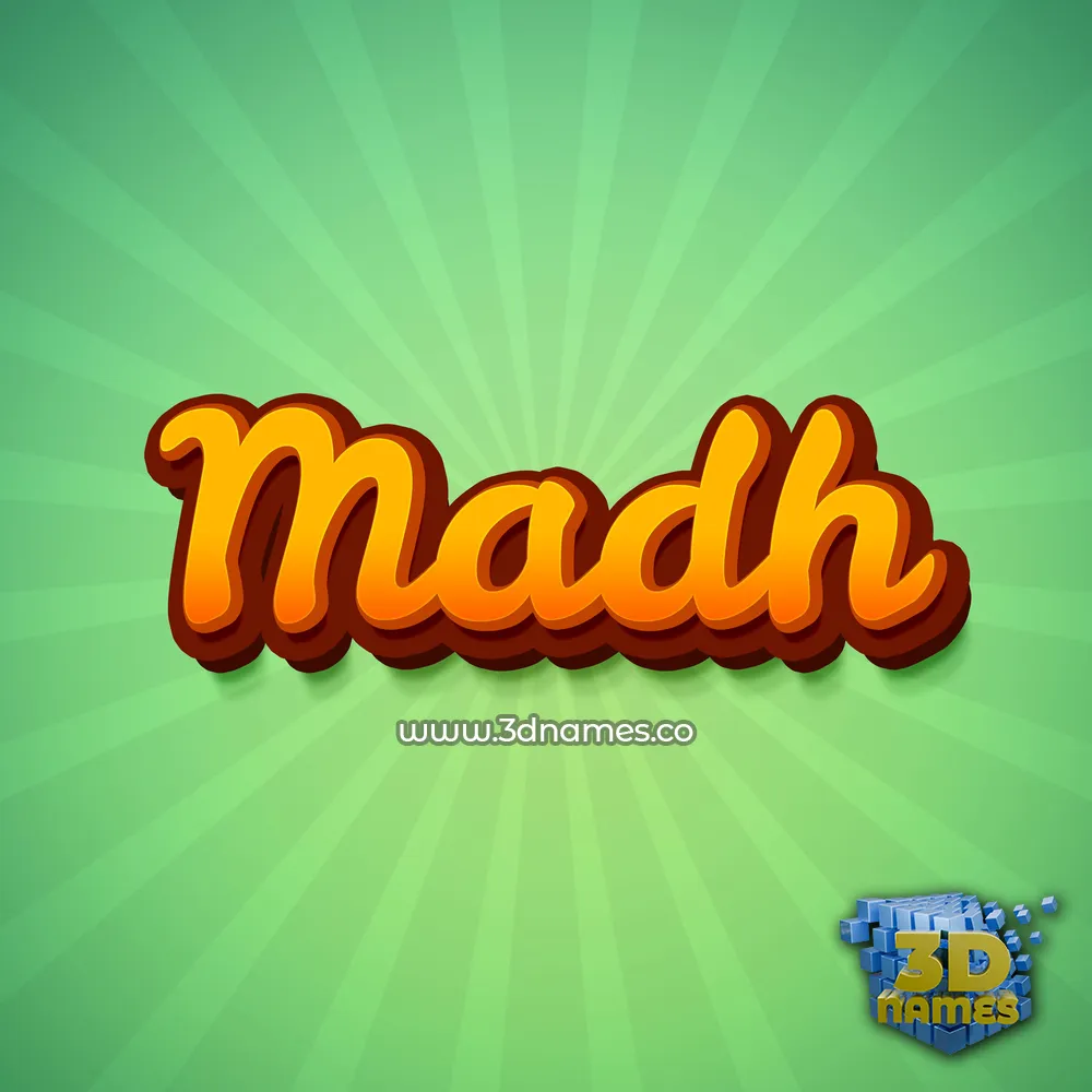 madh in Green Rays style - 3D name wallpaper