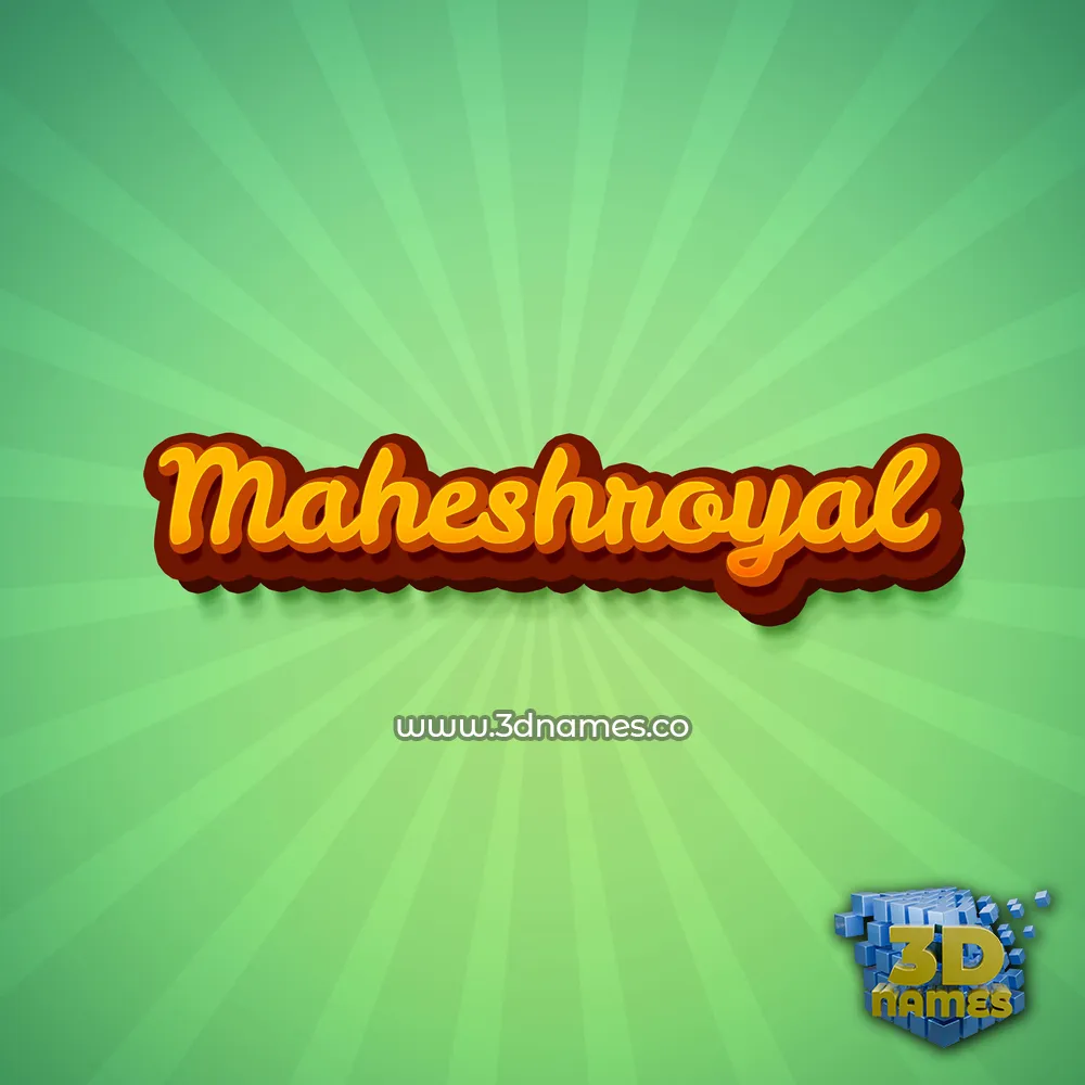 maheshroyal in Green Rays style - 3D name wallpaper