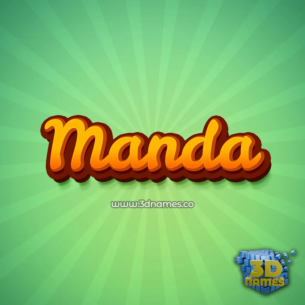 manda in Green Rays style - 3D name wallpaper