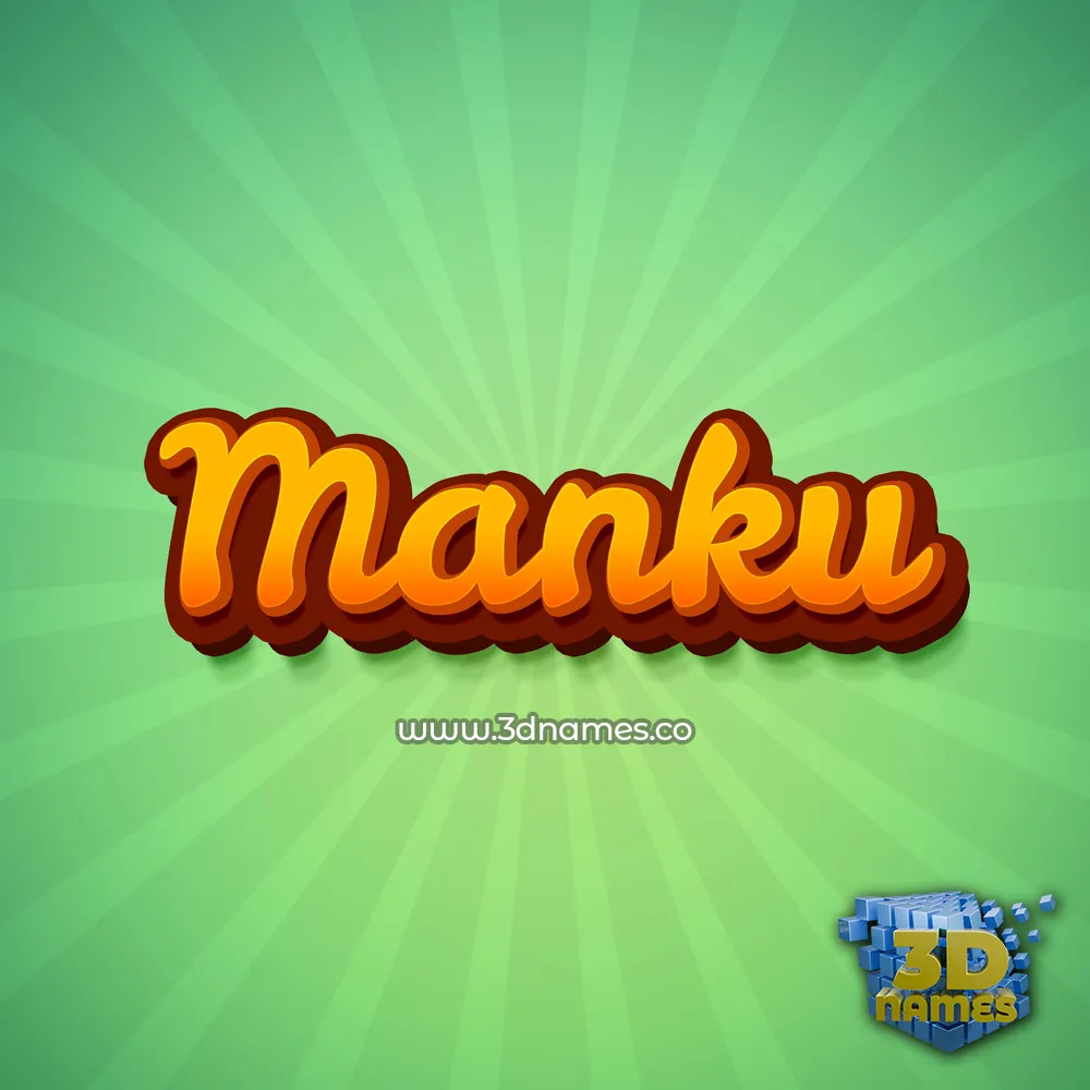 manku in Green Rays style - 3D name wallpaper