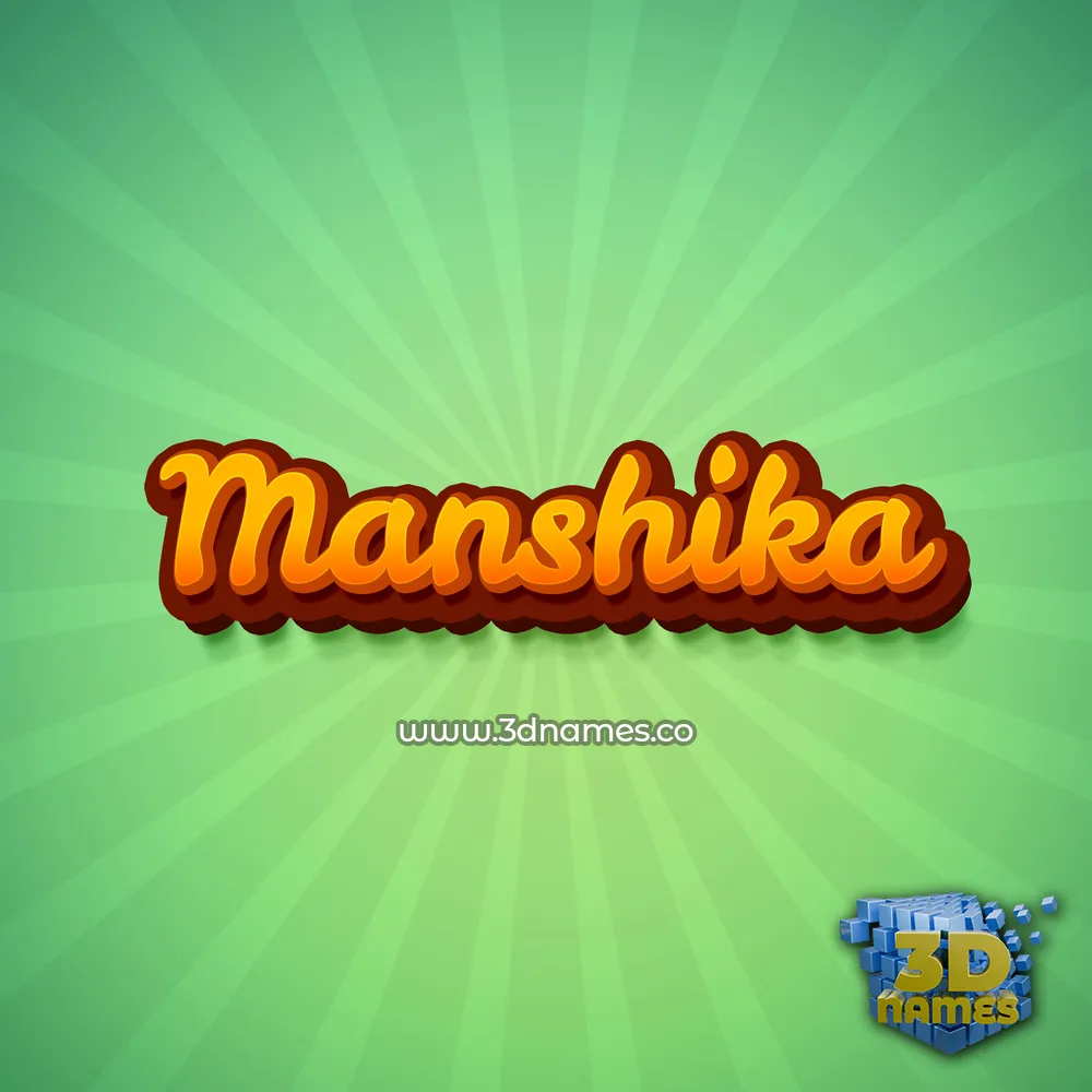 manshika in Green Rays style - 3D name wallpaper
