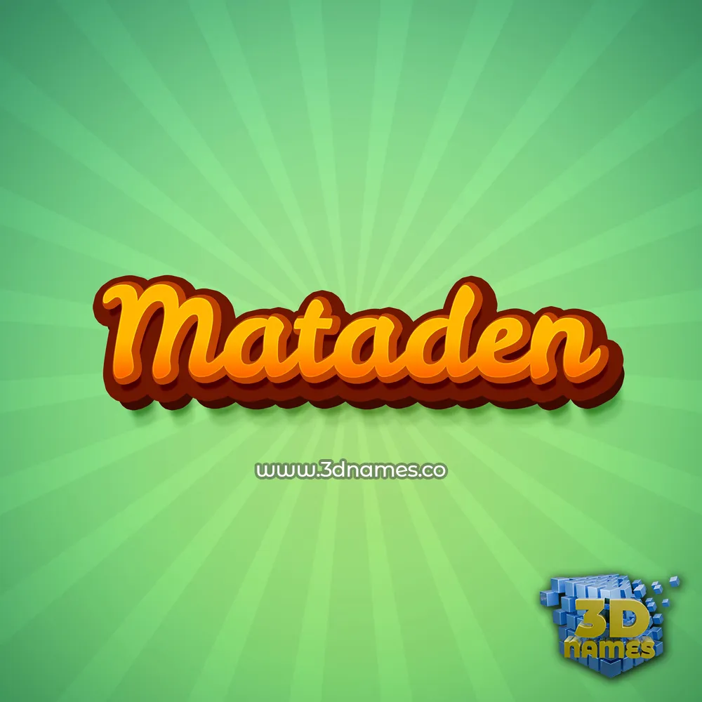 mataden in Green Rays style - 3D name wallpaper mataden in Green Rays style - 3D name wallpaper