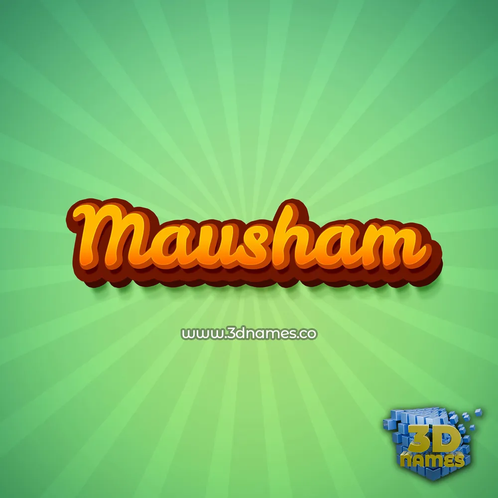 mausham in Green Rays style - 3D name wallpaper