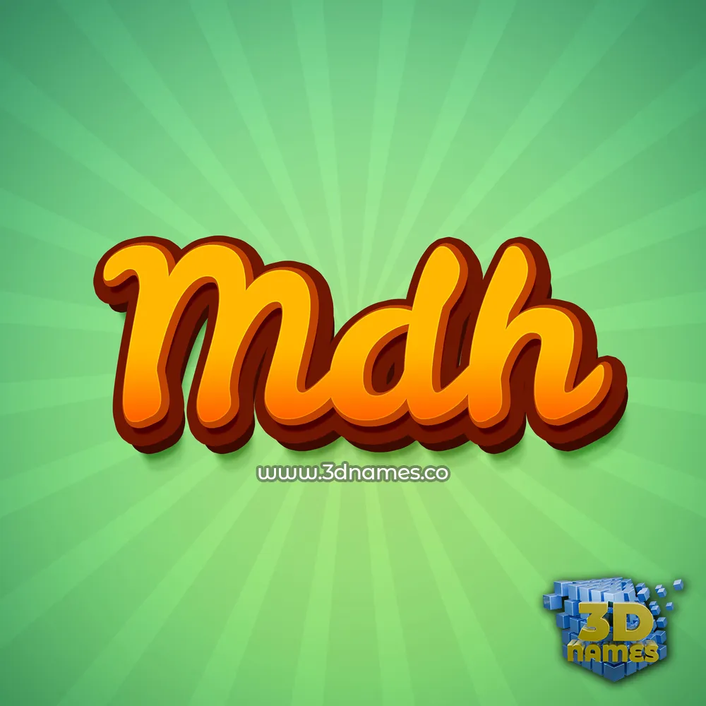 mdh in Green Rays style - 3D name wallpaper