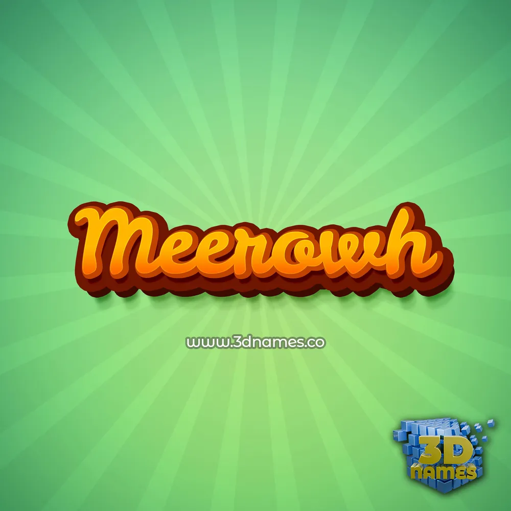 meerowh in Green Rays style - 3D name wallpaper