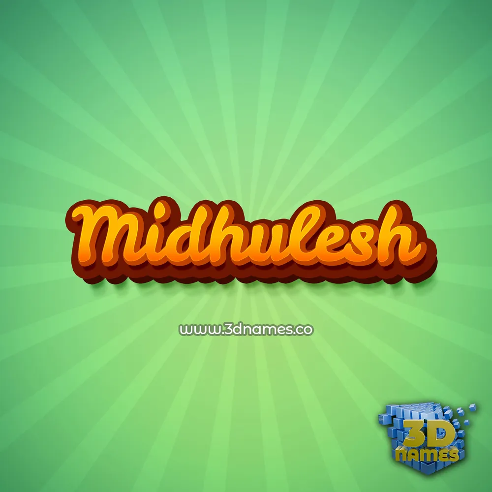 midhulesh in Green Rays style - 3D name wallpaper