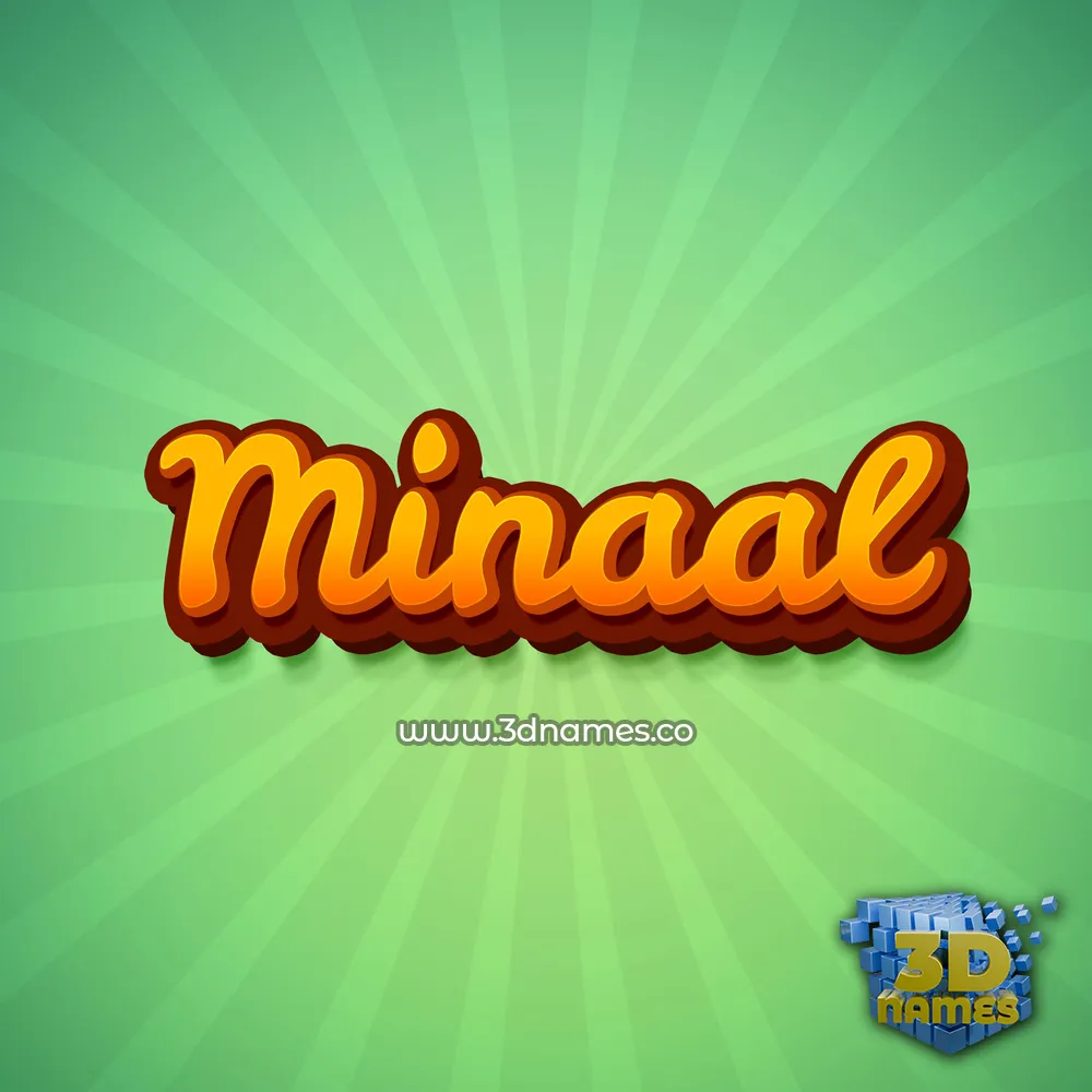 minaal in Green Rays style - 3D name wallpaper