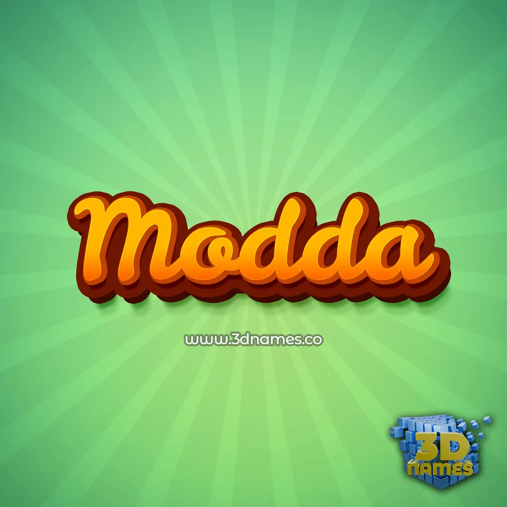 modda in Green Rays style - 3D name wallpaper