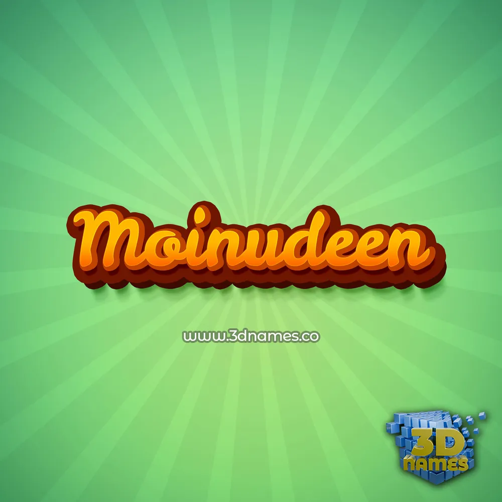 moinudeen in Green Rays style - 3D name wallpaper